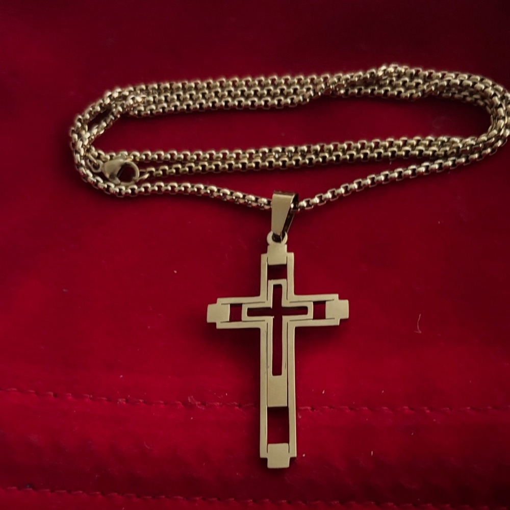 Gold Cross Pendant Necklace